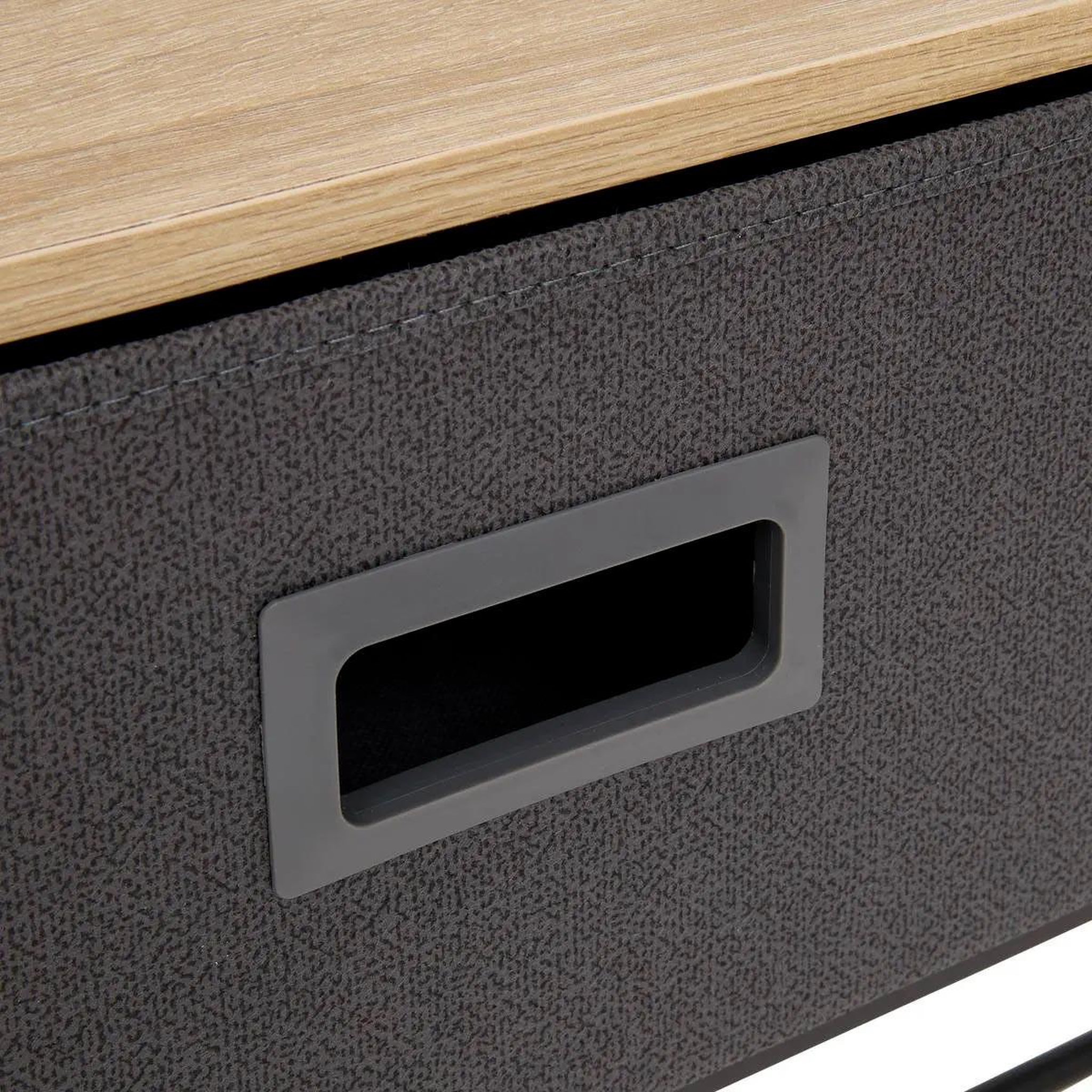 Voir la diapositive 3 : FIVE Console 2 tiroirs  tissa  100cm gris foncé