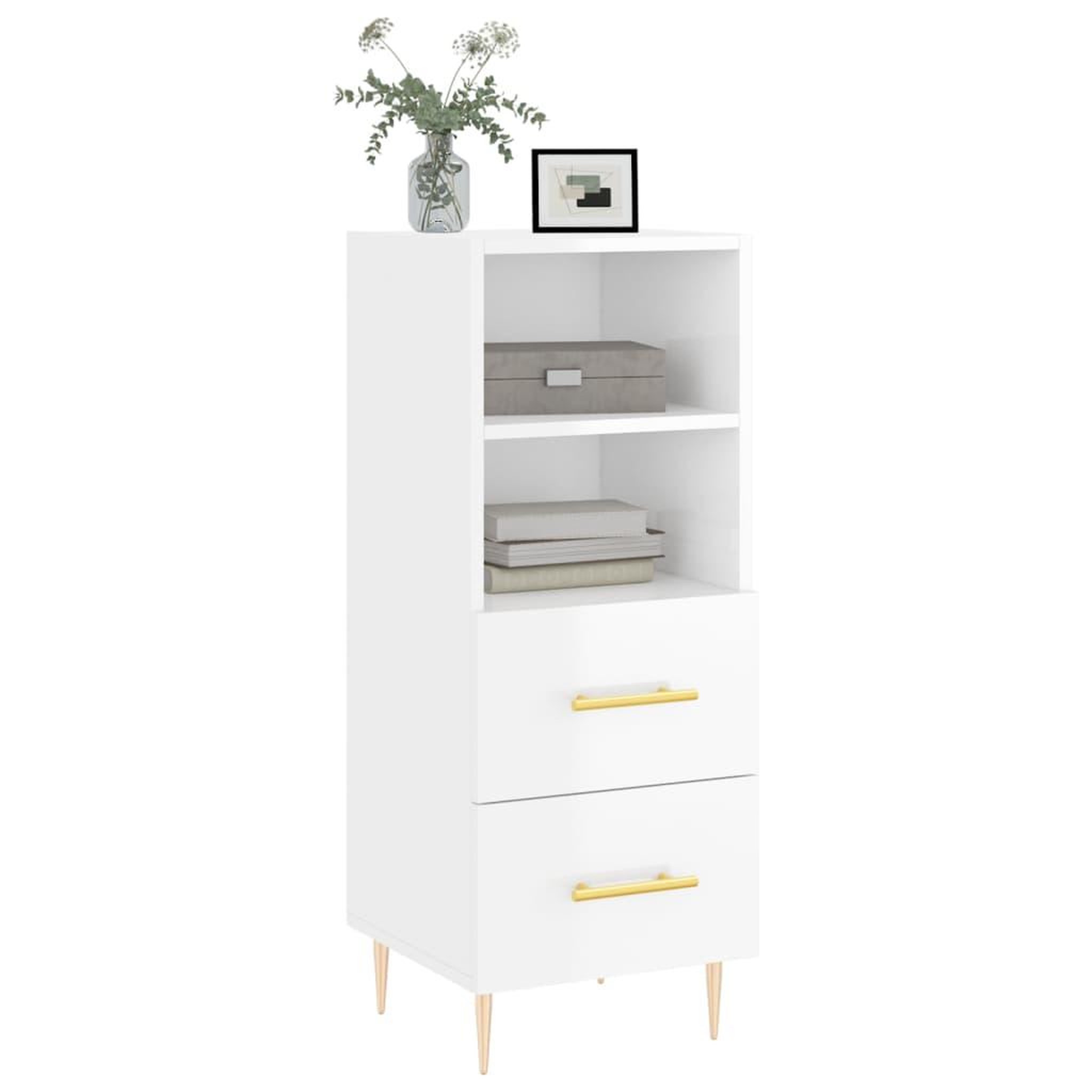 Voir la diapositive 3 : VIDAXL Buffet Blanc brillant 34,5x34x90 cm Bois d'ingenierie