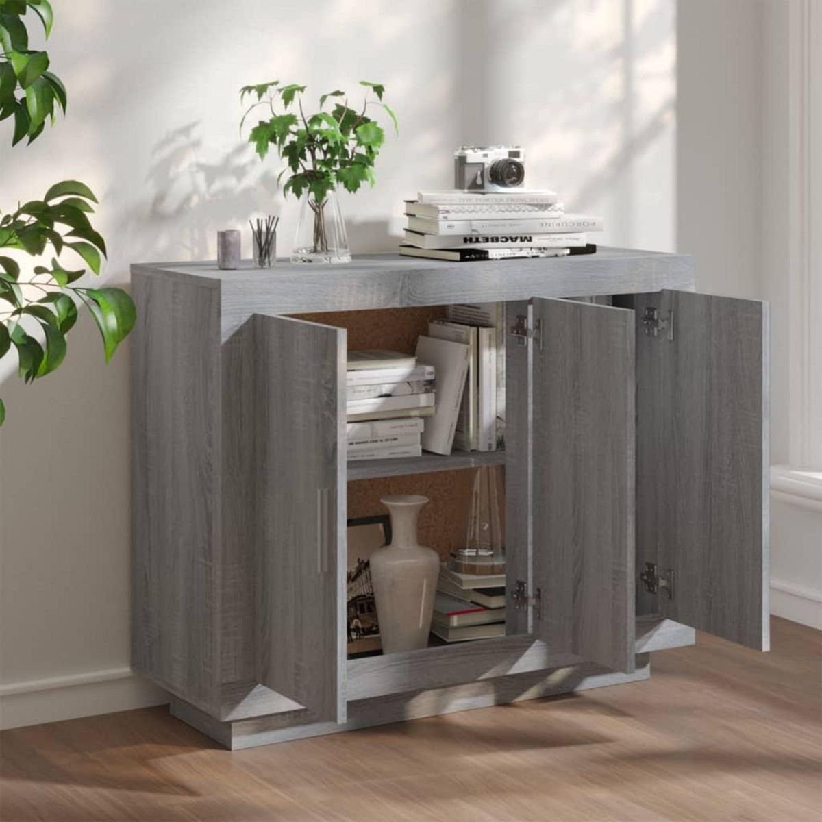 VIDAXL Buffet Sonoma gris 92x35x75 cm Bois d'ingenierie