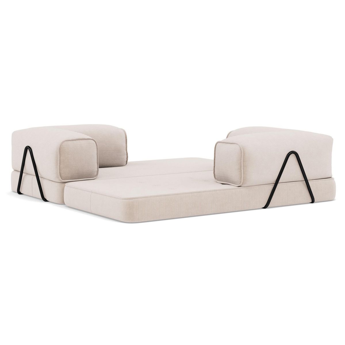 LISA DESIGN Poppy - canapé 3 places convertible en velours côtelé