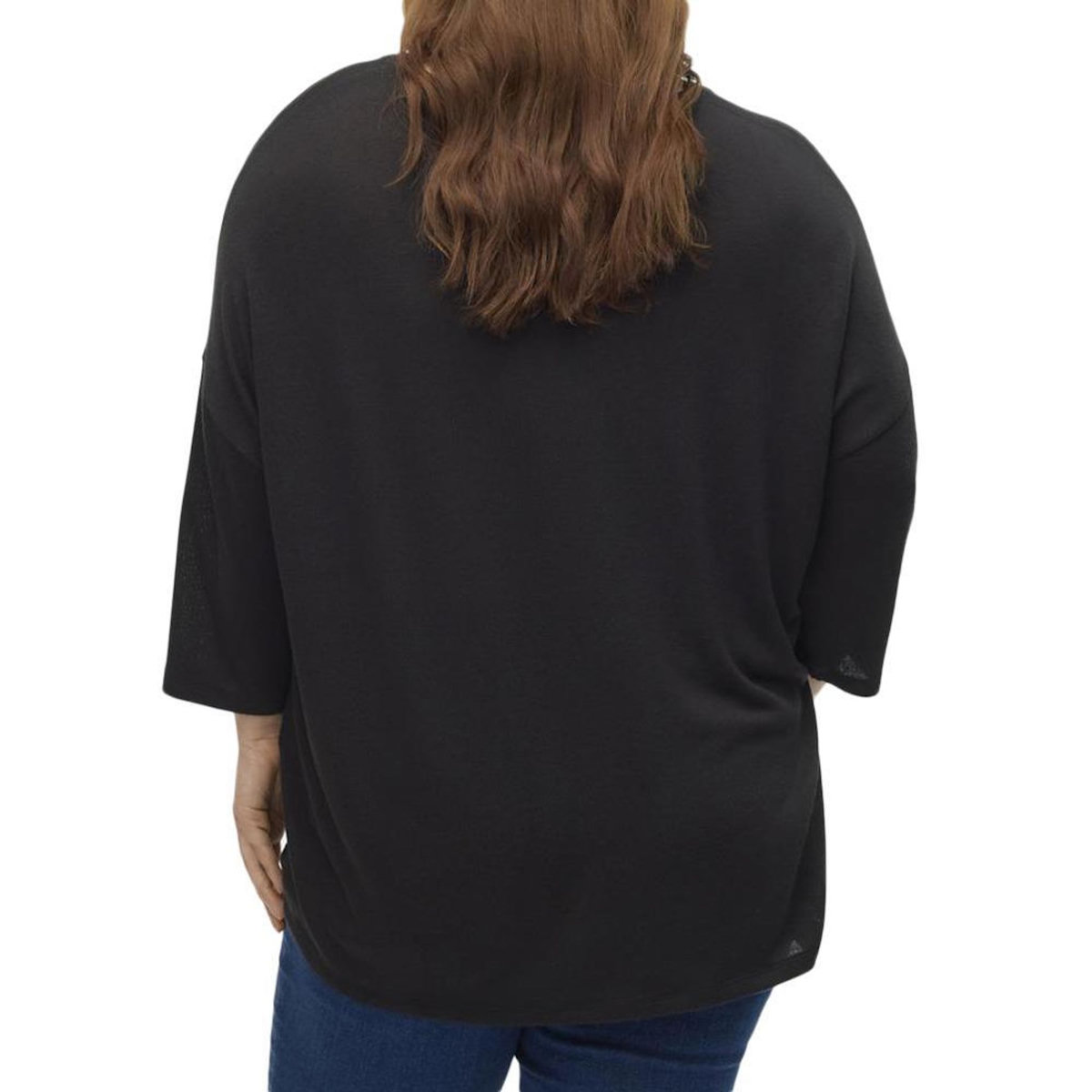 Vero Moda Pull Noir Femme Vero Moda Curve Brianna 3/4