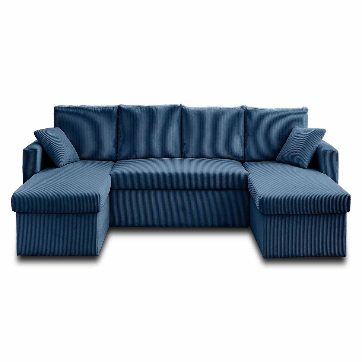 BEST MOBILIER Cyrus - canapé panoramique en u - 7 places - convertible avec coffre - en velours côtelé