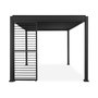 Voir la diapositive 3 : SWEEEK Pergola bioclimatique aluminium 4x3m + 3 persiennes 100cm lames orientables Triomphe