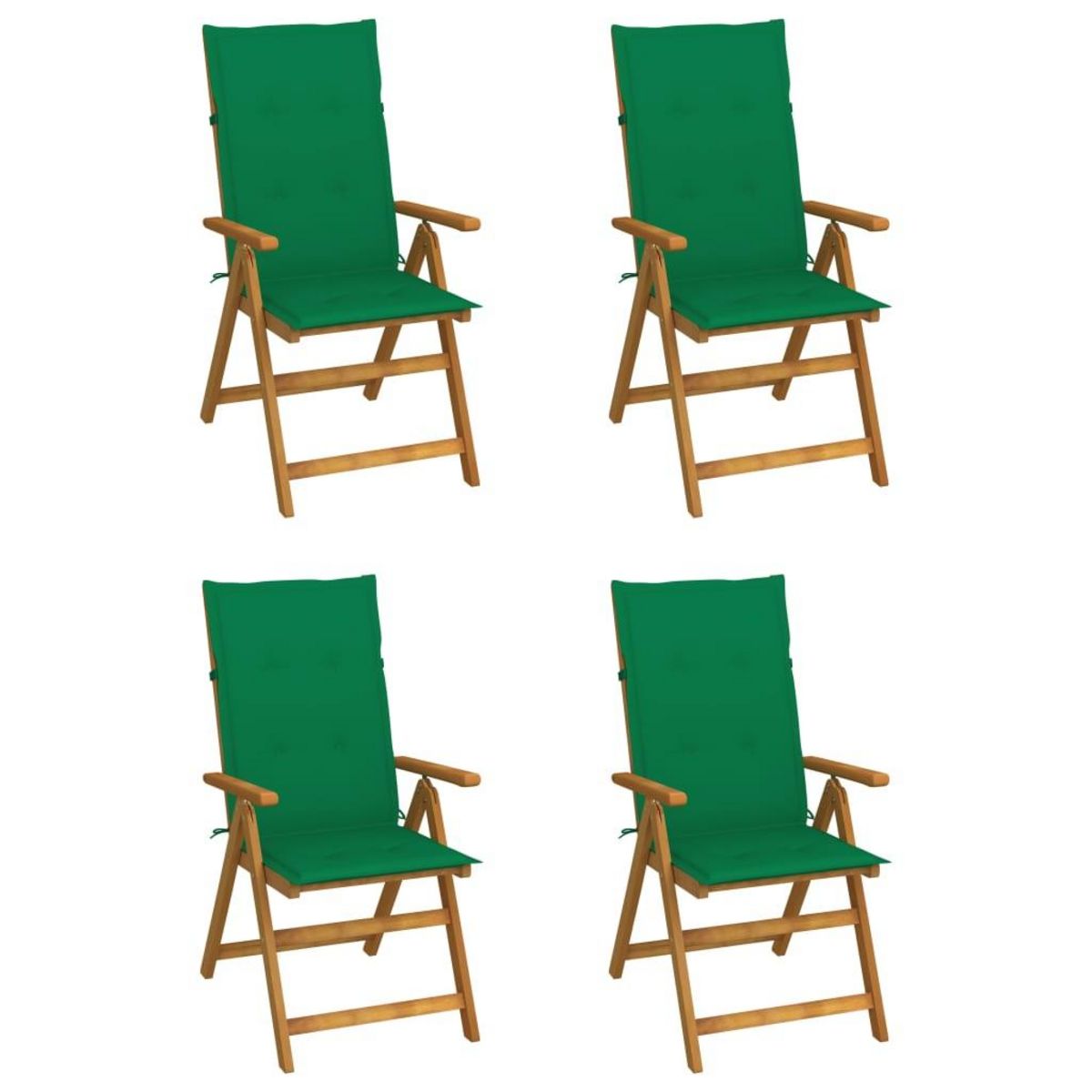 VIDAXL Chaises inclinables de jardin lot de 4 et coussins Bois acacia