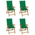 VIDAXL Chaises inclinables de jardin lot de 4 et coussins Bois acacia
