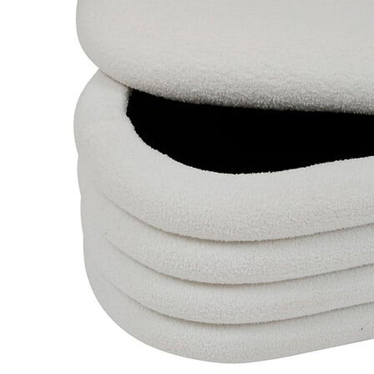 ATMOSPHERA Banc coffre en bouclette GIULIA - Blanc