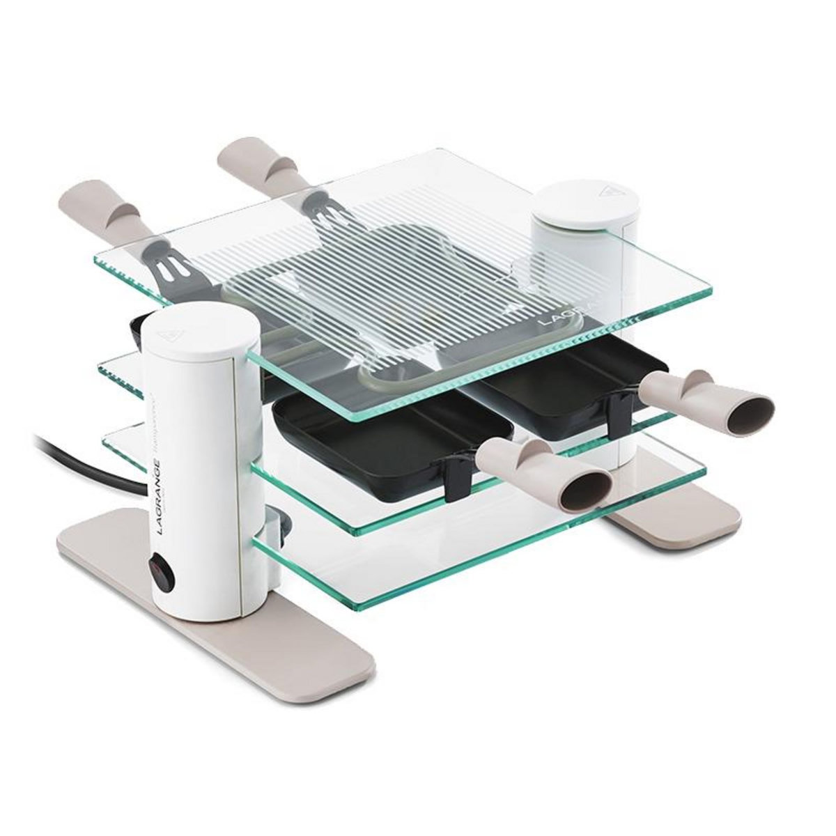 LAGRANGE Appareil à raclette 4 personnes 600w en verre - 009408