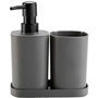 Voir la diapositive 1 : Paris Prix Set de 3 Accessoires Salle de Bain  Vita  19cm Anthracite