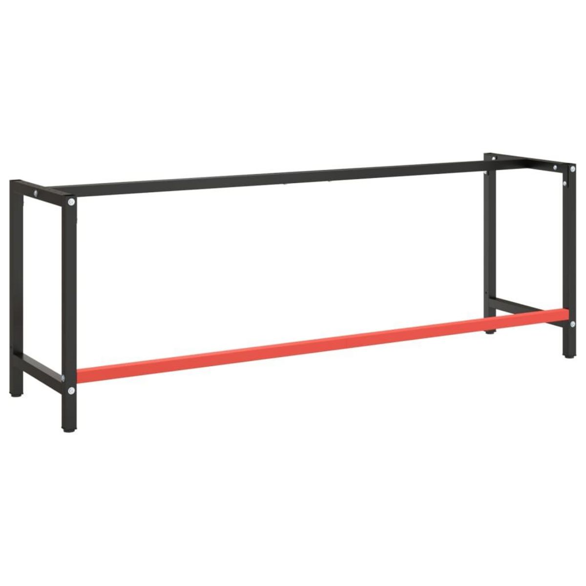 VIDAXL Cadre de banc de travail Noir et rouge mat 220x57x79 cm Metal