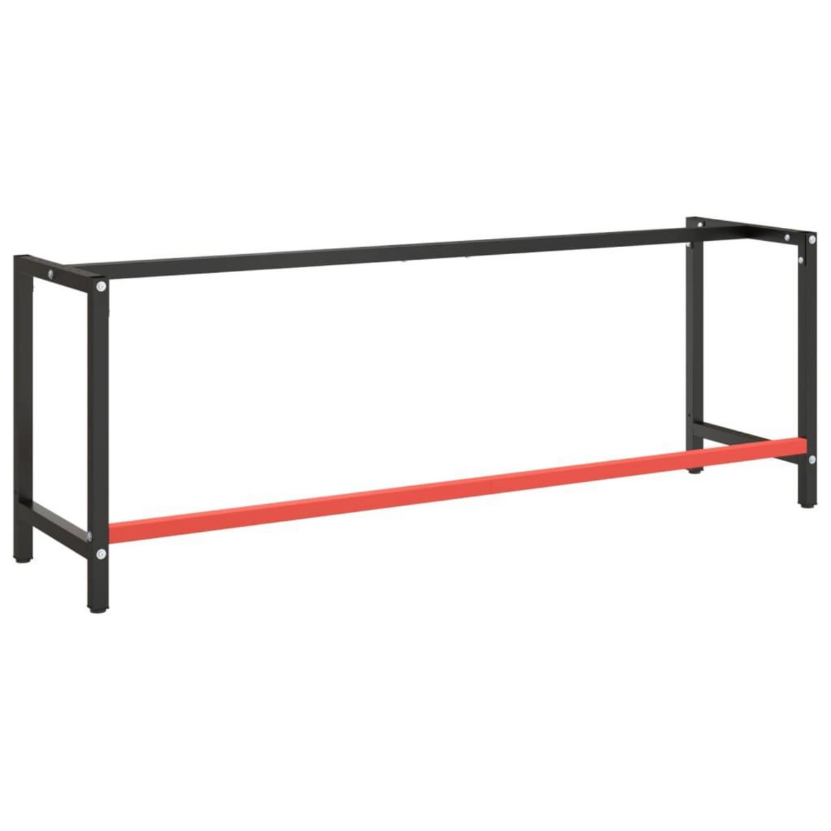 VIDAXL Cadre de banc de travail Noir et rouge mat 220x57x79 cm Metal