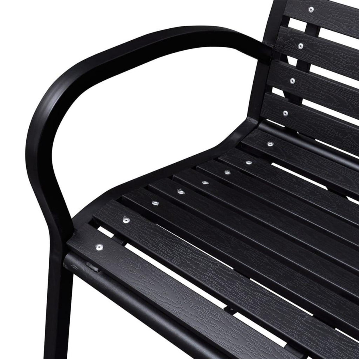 VIDAXL Banc de jardin 125 cm acier et WPC noir