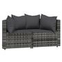 Voir la diapositive 2 : VIDAXL Canapes d'angle de jardin et coussins 2 pcs gris resine tressee