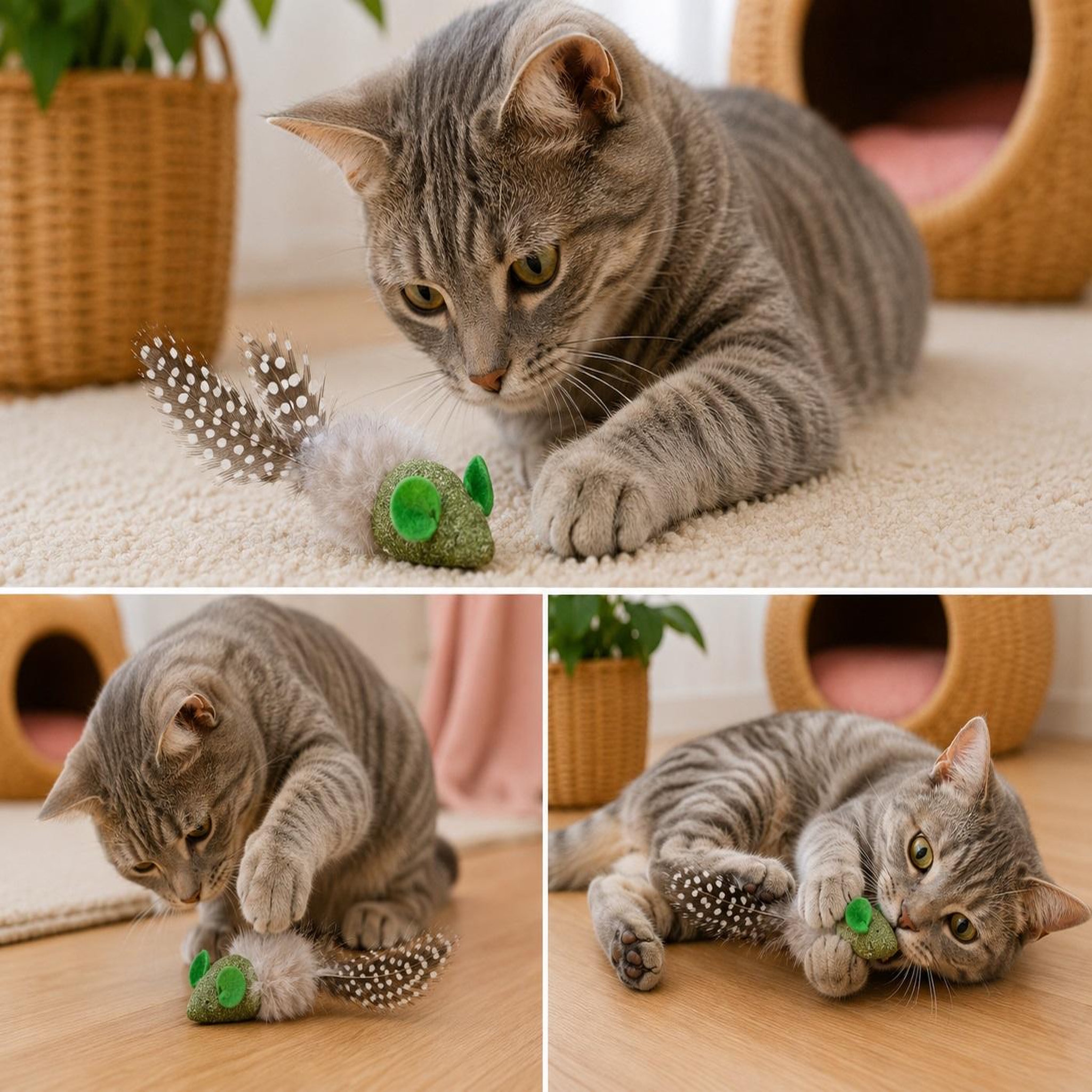 Voir la diapositive 4 : Eden Jouet souris katti en cataire avec plumes pour chat