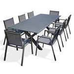 Paris Prix Ensemble Table de Jardin Extensible & 8 Fauteuils  Floride  180-240cm Gris Anthracite