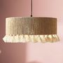 Voir la diapositive 3 : OSTARIA Suspension cylindrique métal coton Charlotte noire beige