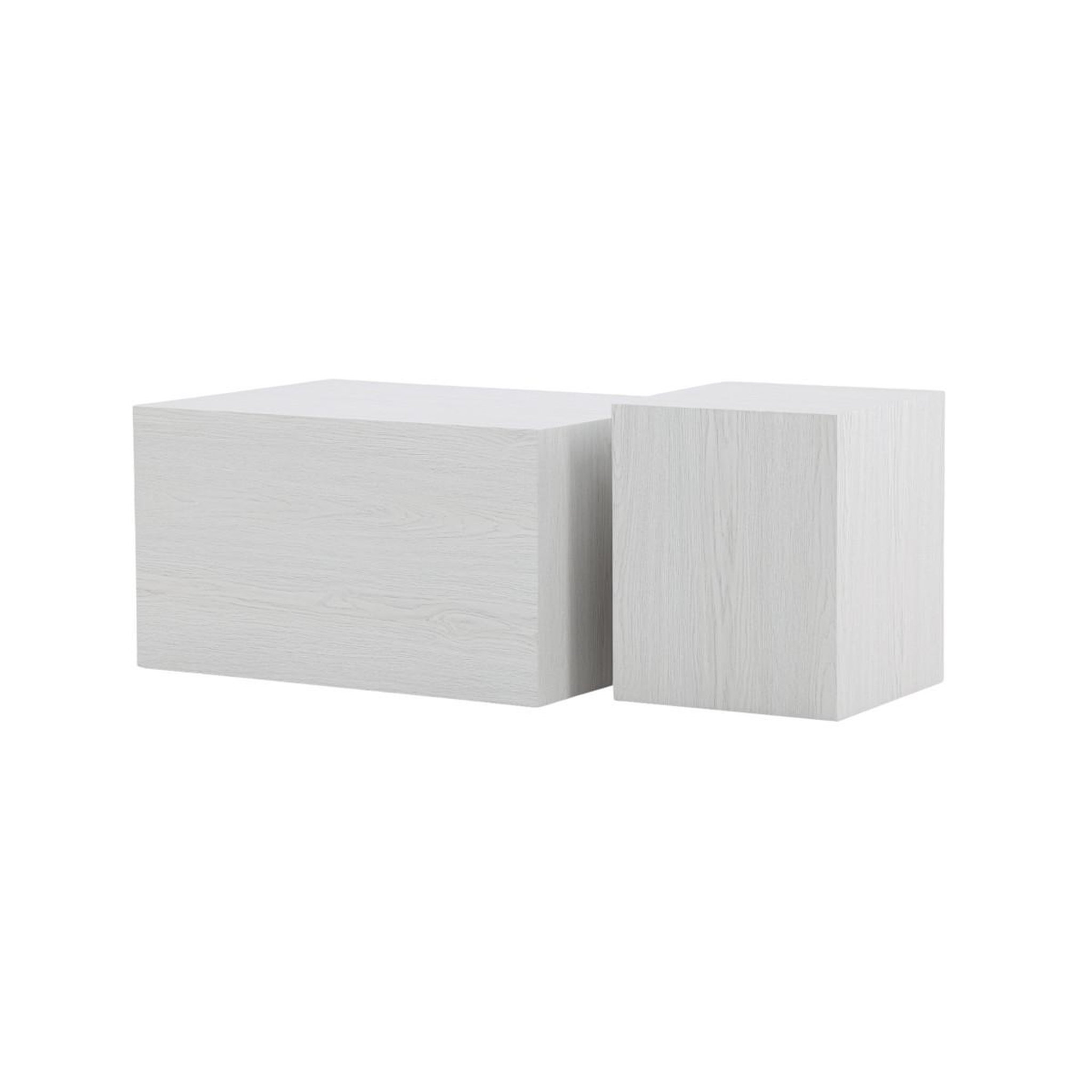 Voir la diapositive 3 : Paris Prix Lot de 2 tables basses effet bois  york  80cm blanc