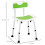 Voir la diapositive 3 : HOMCOM Chaise de douche siège de douche ergonomique hauteur réglable pieds antidérapants charge max. 136 Kg alu HDPE vert