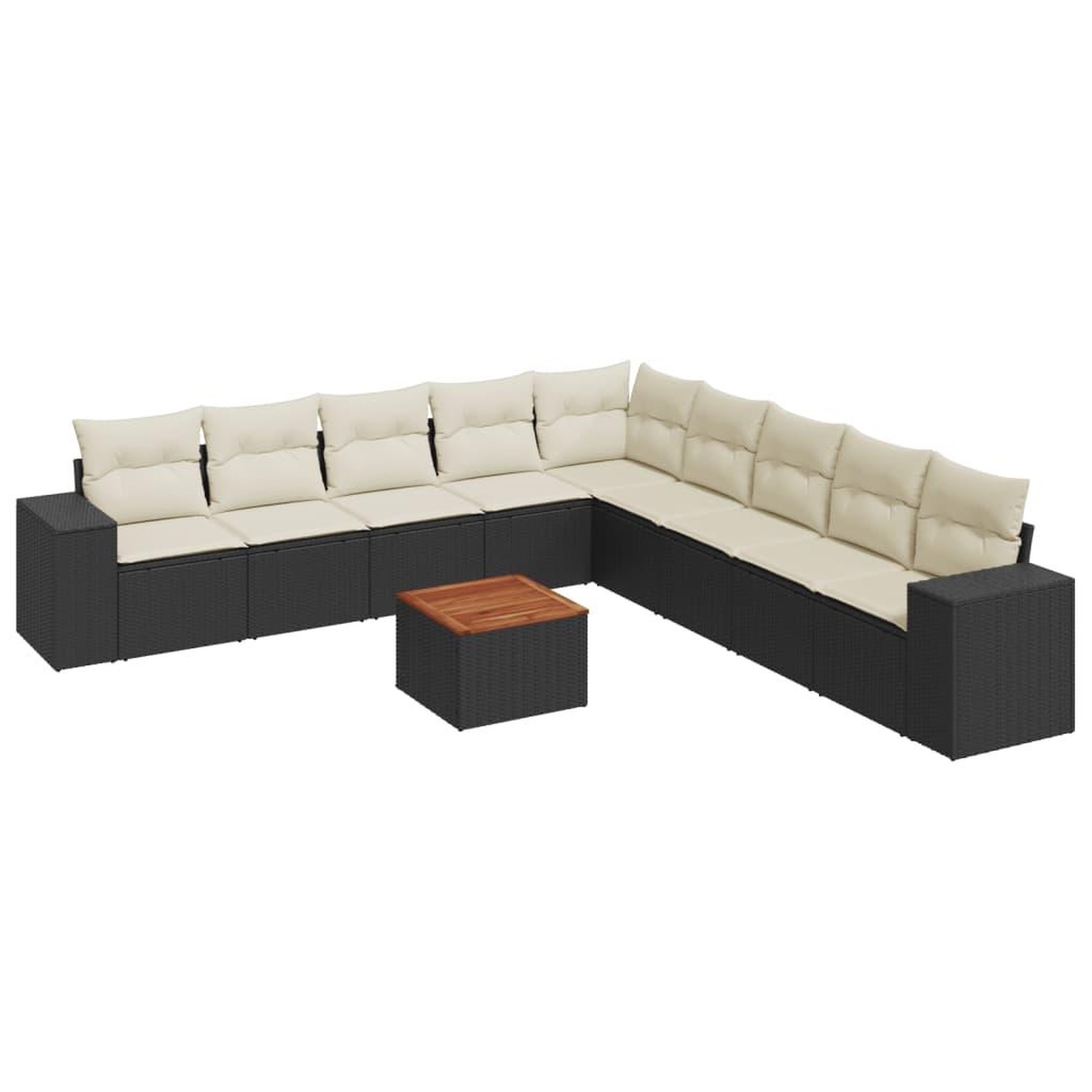 Voir la diapositive 2 : VIDAXL Salon de jardin 10 pcs avec coussins noir resine tressee