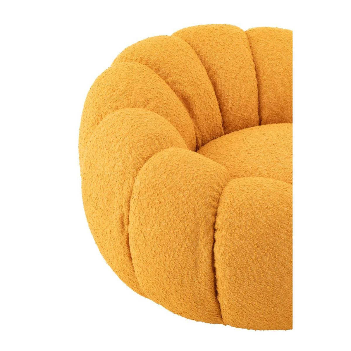 Paris Prix Fauteuil Coquillage en Tissu  Fleur  101cm Moutarde