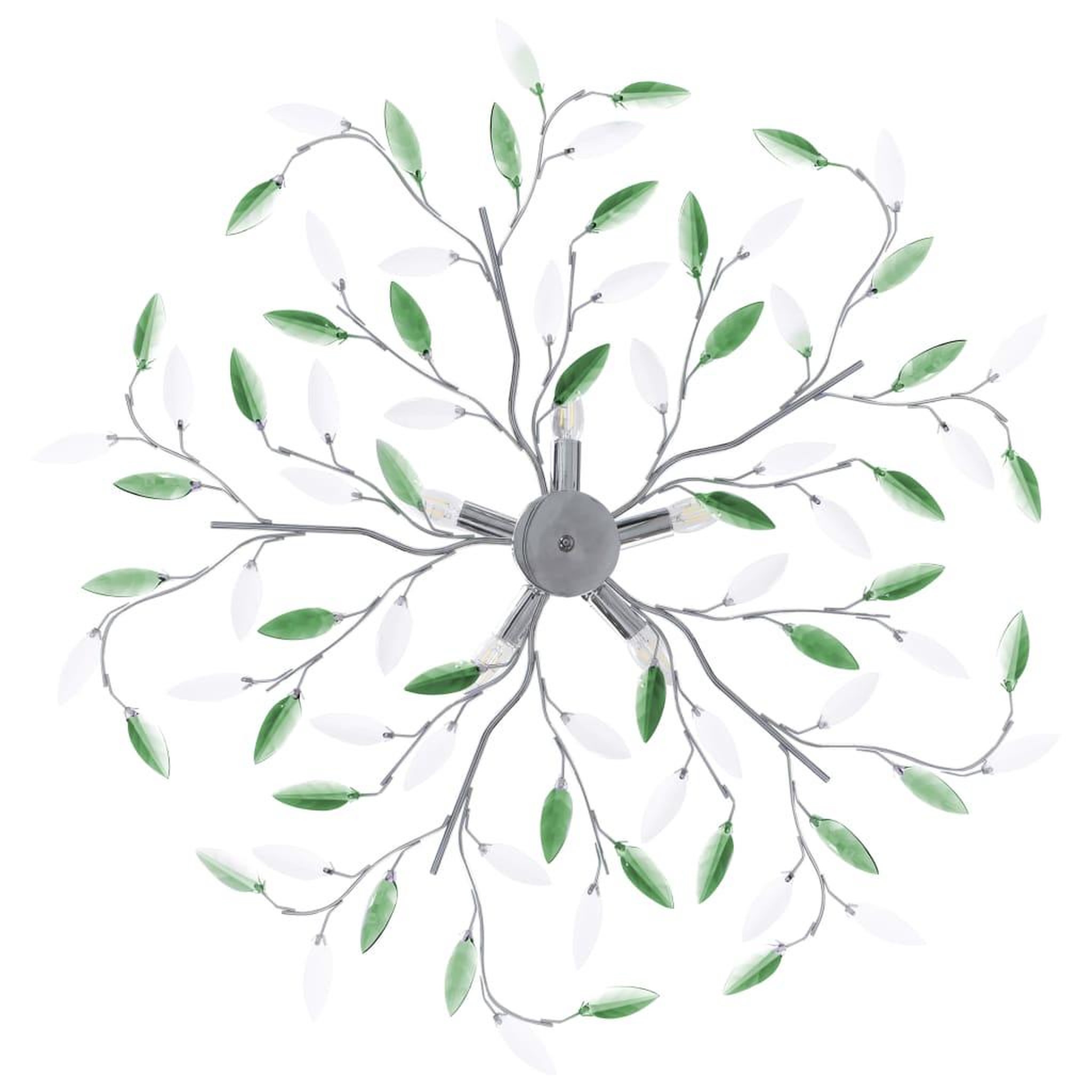 Voir la diapositive 3 : VIDAXL Plafonnier a bras en cristal acrylique 5 ampoules E14 Vert