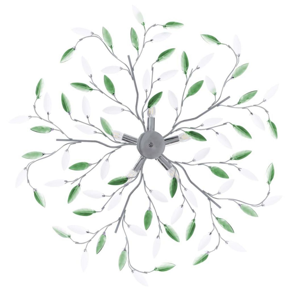 VIDAXL Plafonnier a bras en cristal acrylique 5 ampoules E14 Vert