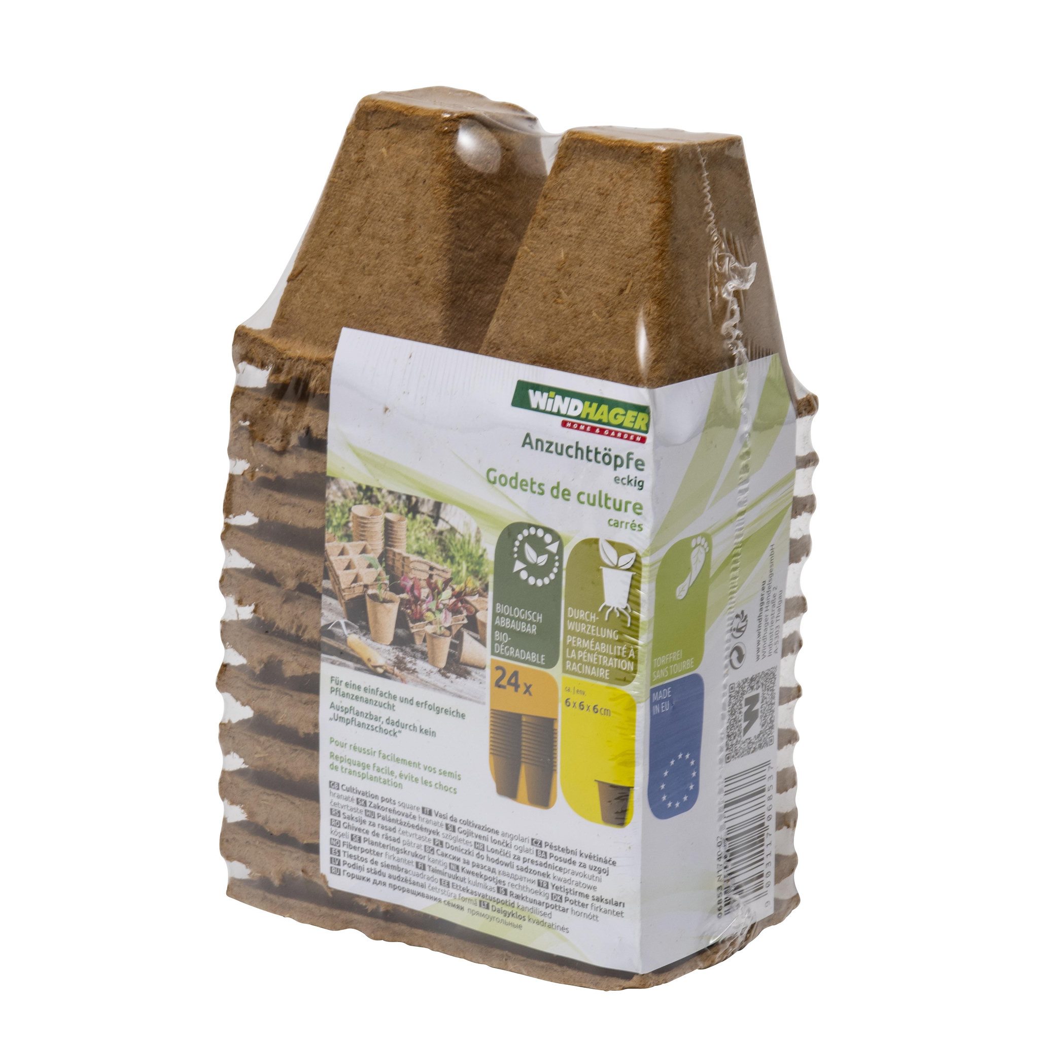 Voir la diapositive 1 :  Godet de cultures carré 6 x 12 x 6 cm  24 pcs