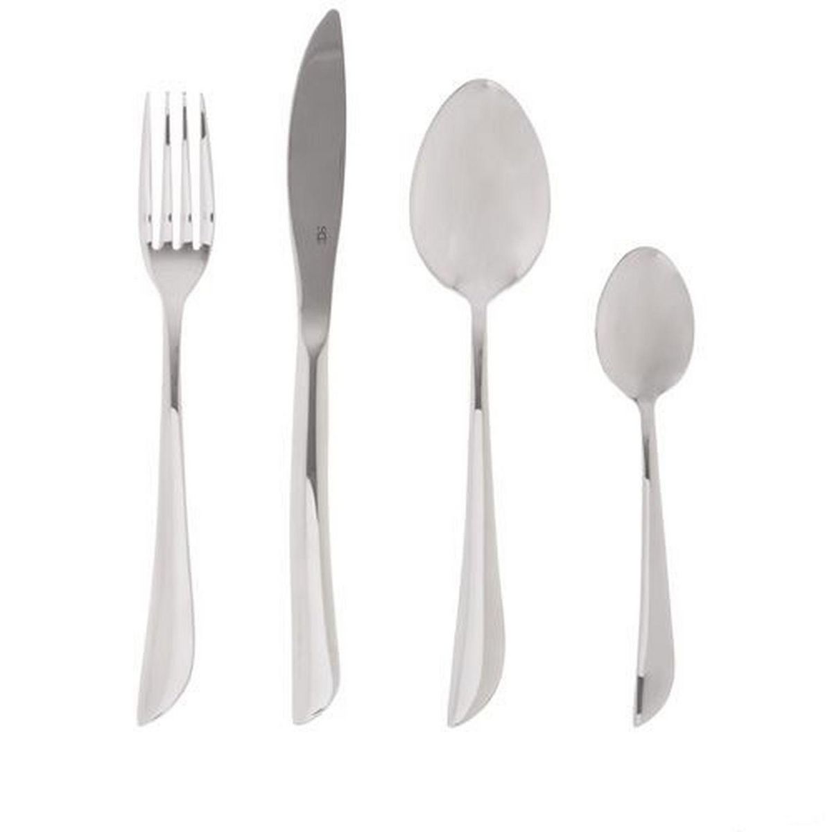 TOILINUX Lot de 2 Ménagères Serrat en Acier Inoxydable - 48 Couverts - Argent