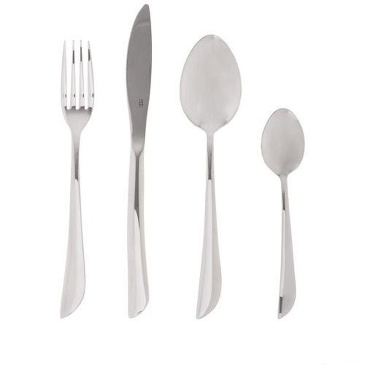 TOILINUX Lot de 2 Ménagères Serrat en Acier Inoxydable - 48 Couverts - Argent