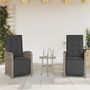 Voir la diapositive 1 : VIDAXL Chaises inclinables de jardin lot de 2 et repose-pied rotin