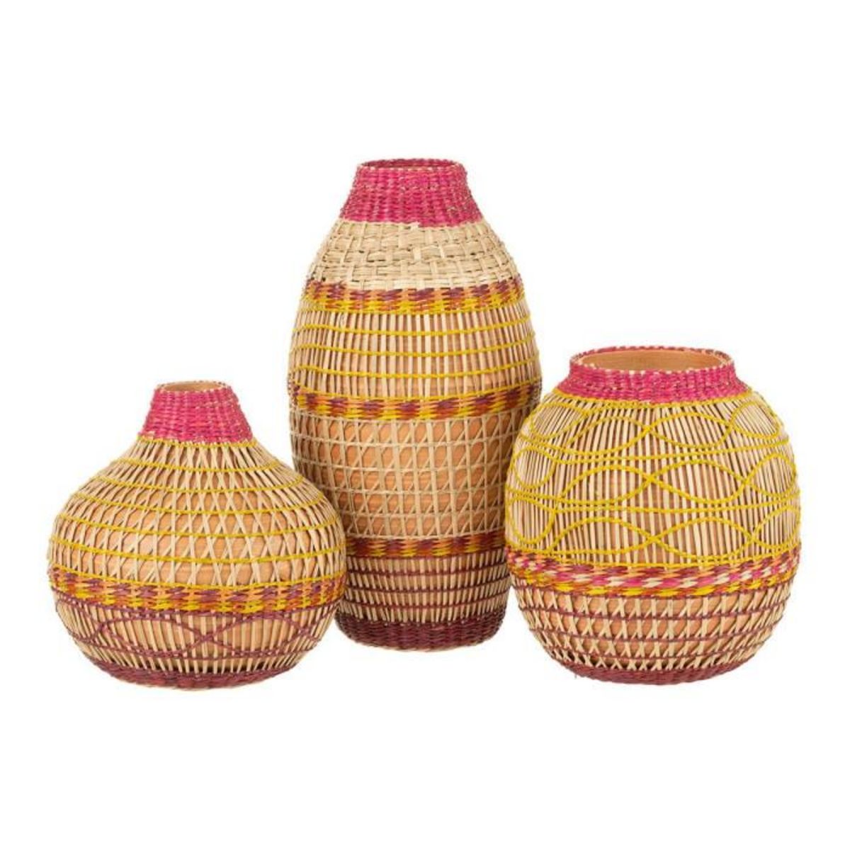 Paris Prix Vase Déco Tressé Bambou  Léandro  27cm Naturel