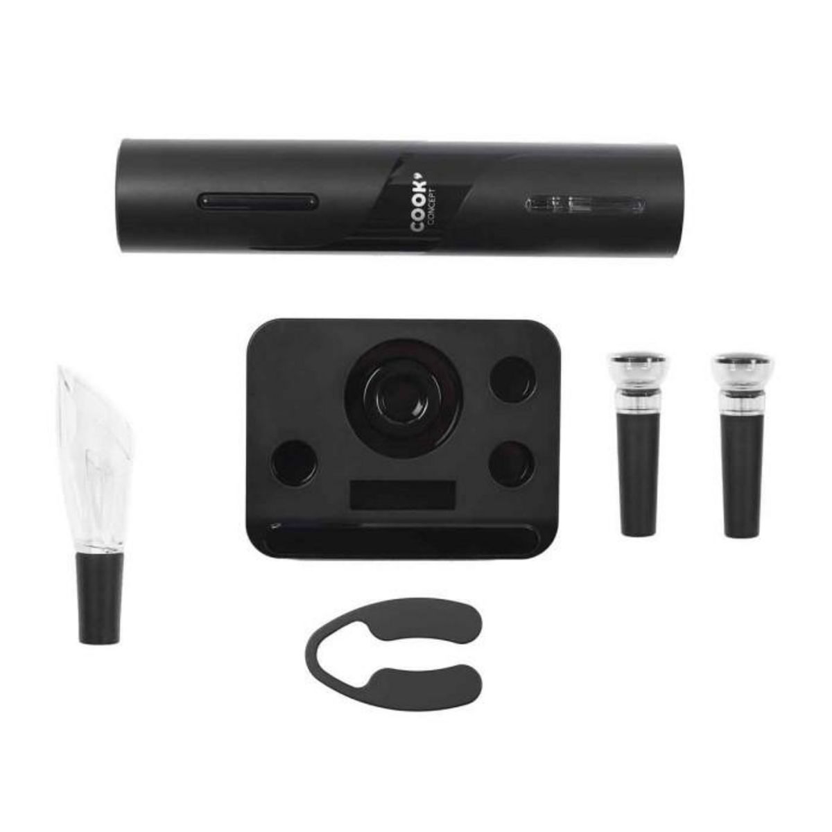 Paris Prix Coffret à Vin avec Support  5 Accessoires  30cm Noir