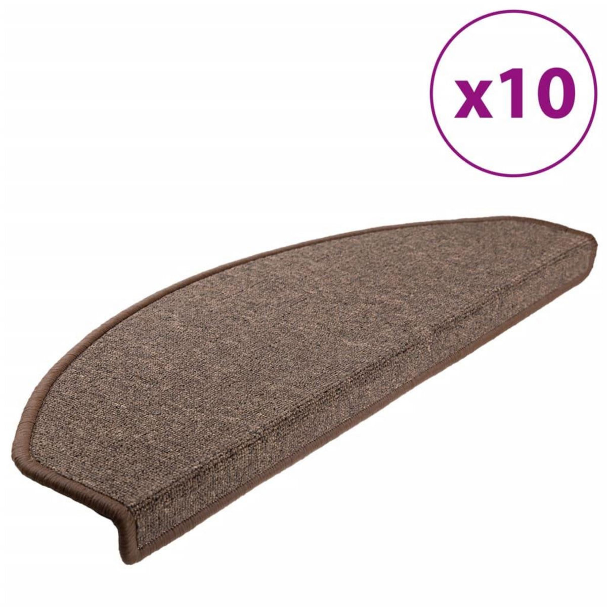 VIDAXL Tapis d'escalier 10 pcs 65x24x4 cm Marron cafe