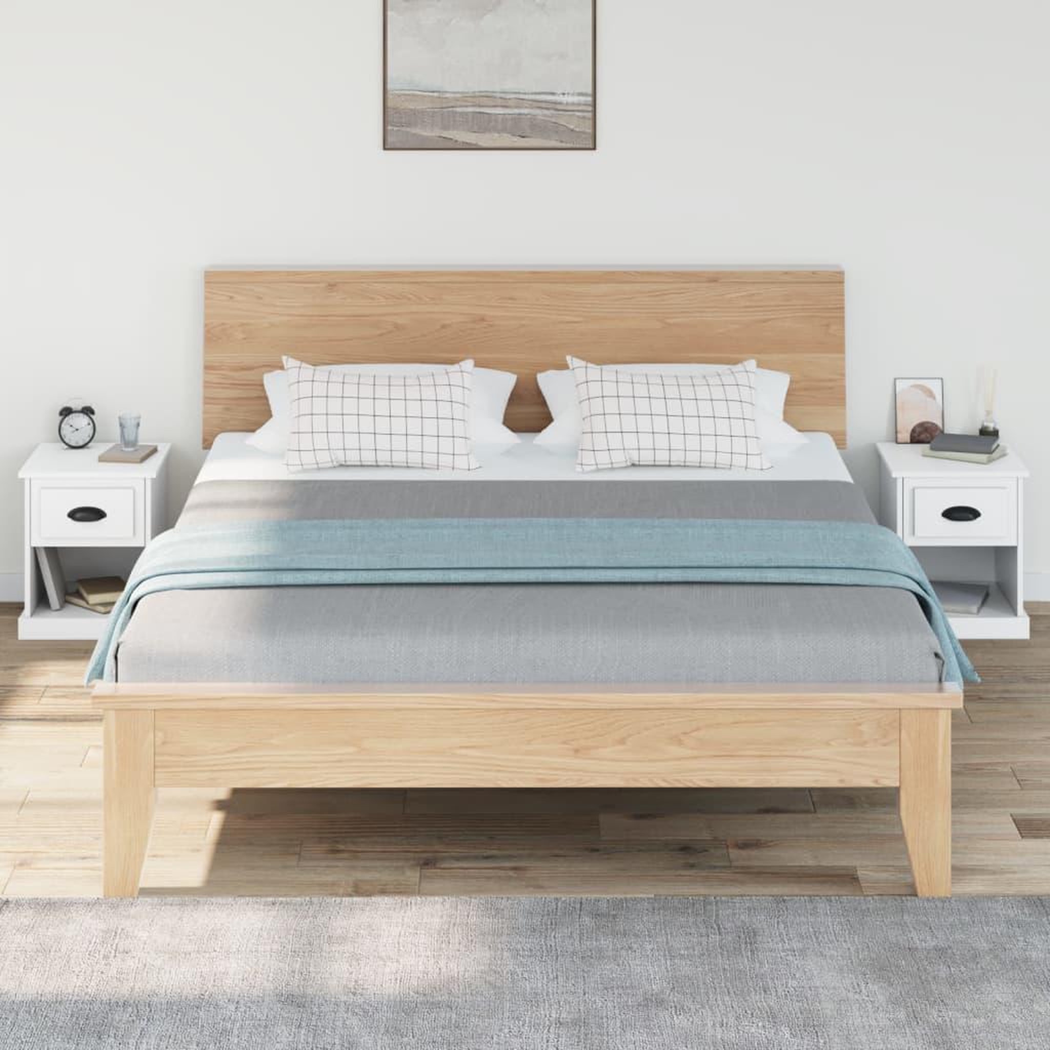 Voir la diapositive 3 : VIDAXL Tables de chevet 2 pcs blanc 39x39x47,5 cm bois d'ingenierie