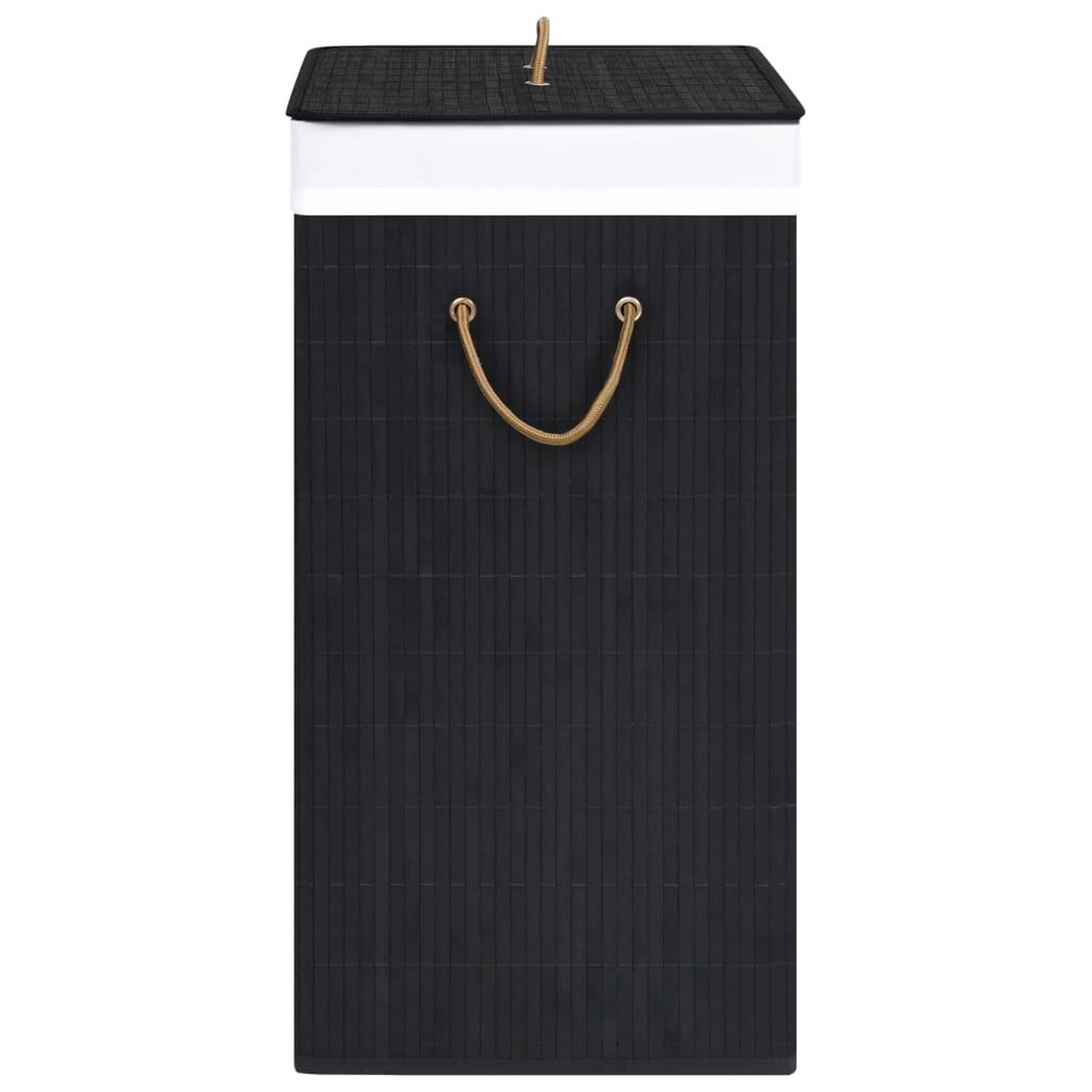 Voir la diapositive 5 : VIDAXL Panier a linge avec une seule section bambou noir 83 L