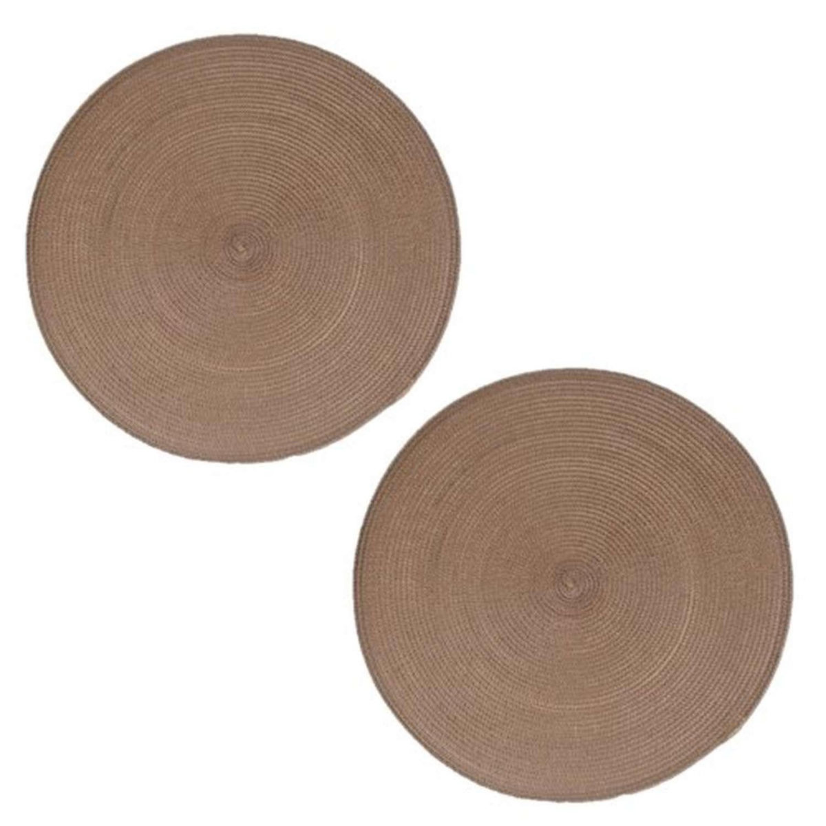 SECRET DE GOURMET Lot de 2 sets de table Tressés Ronds - Diam. 38 cm - Noir