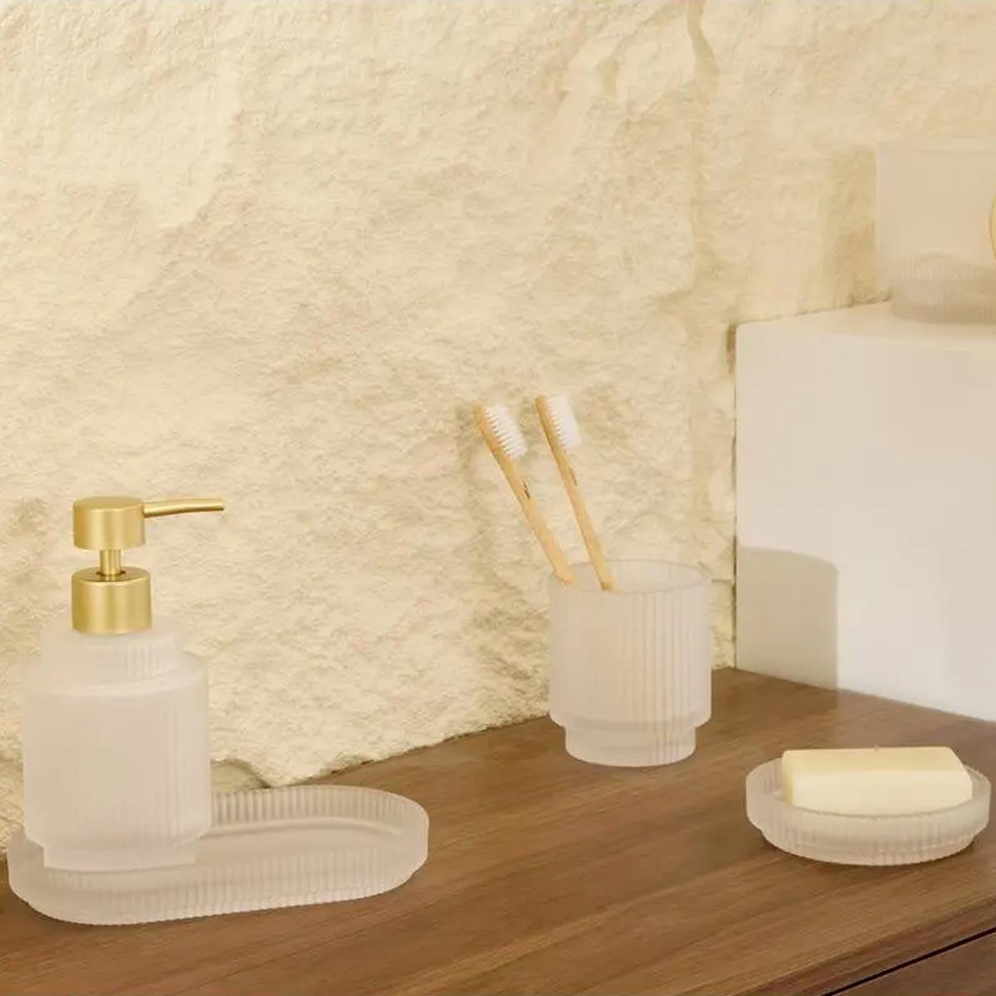 Voir la diapositive 3 : FIVE Porte-savon en verre  solis  11cm transparent