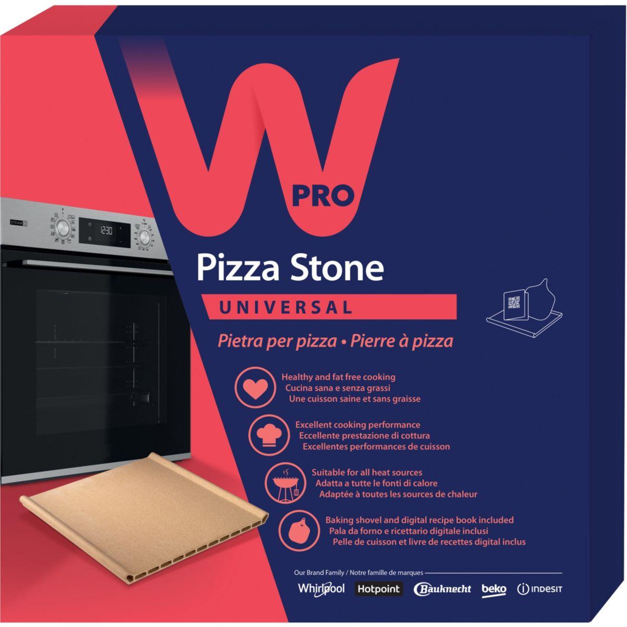 Voir la diapositive 5 : WPRO Pierre à pizza pour four bbq plaque gaz