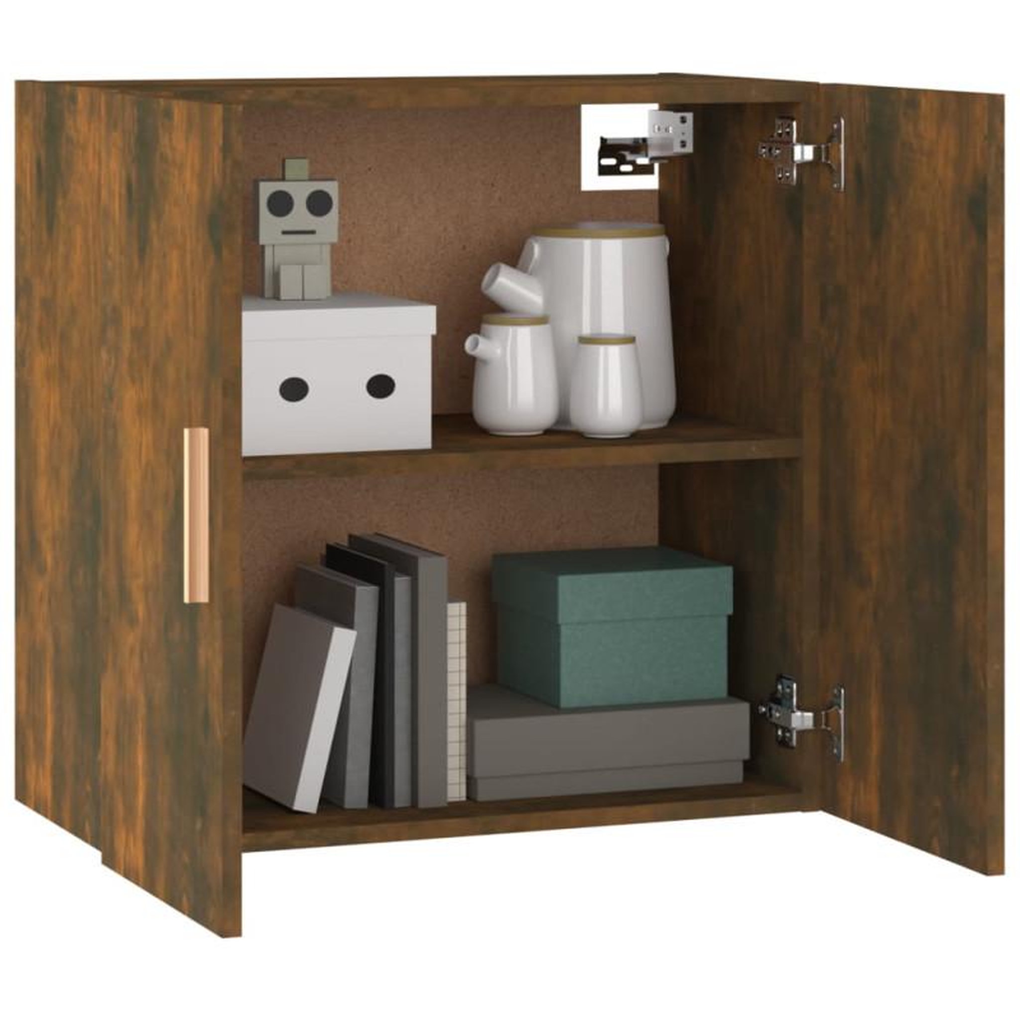 Voir la diapositive 4 : VIDAXL Armoire murale Chêne fumé 60x30x60 cm Bois d ingénierie