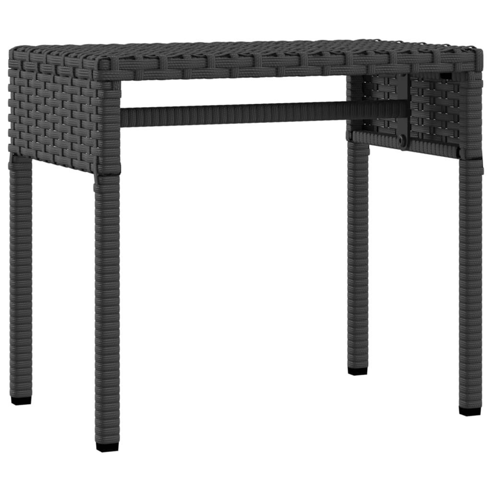 Voir la diapositive 5 : VIDAXL Chaises longues lot de 2 avec auvents et table noir poly rotin