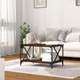 Voir la diapositive 3 : VIDAXL Table basse Chene fume 80x50x45 cm Bois d'ingenierie et fer