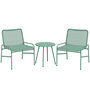 Voir la diapositive 1 : OUTSUNNY Salon de jardin style Acapulco 2 places 3 pièces acier résine filaire vert d'eau