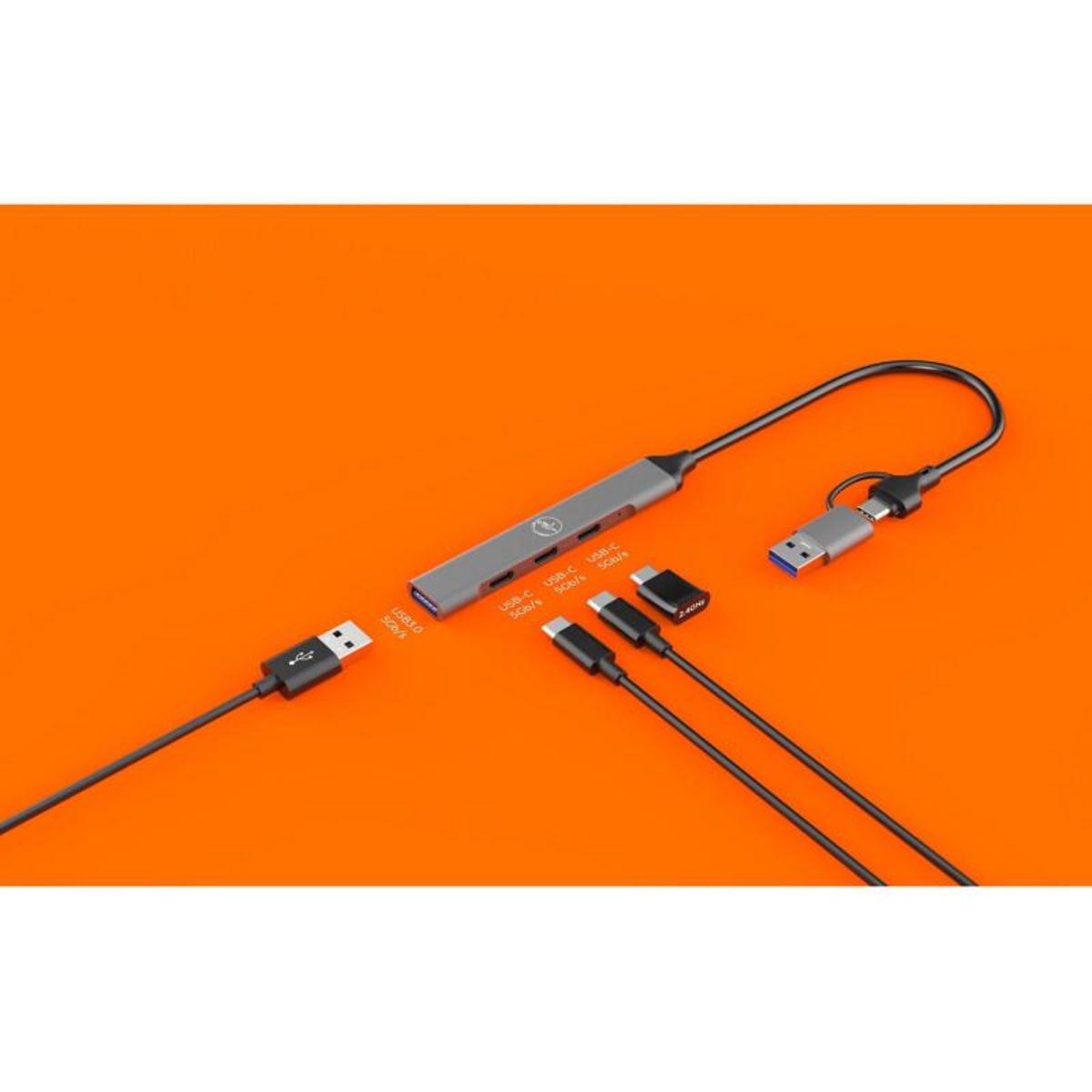 Mobility Lab Adaptateur et convertisseur Mobility Lab HUB USB C ULTRA SLIM + ADAPTATEUR USB C FEMELLE USB A MALE AVEC 1 PORT USB A 3.0 et 3