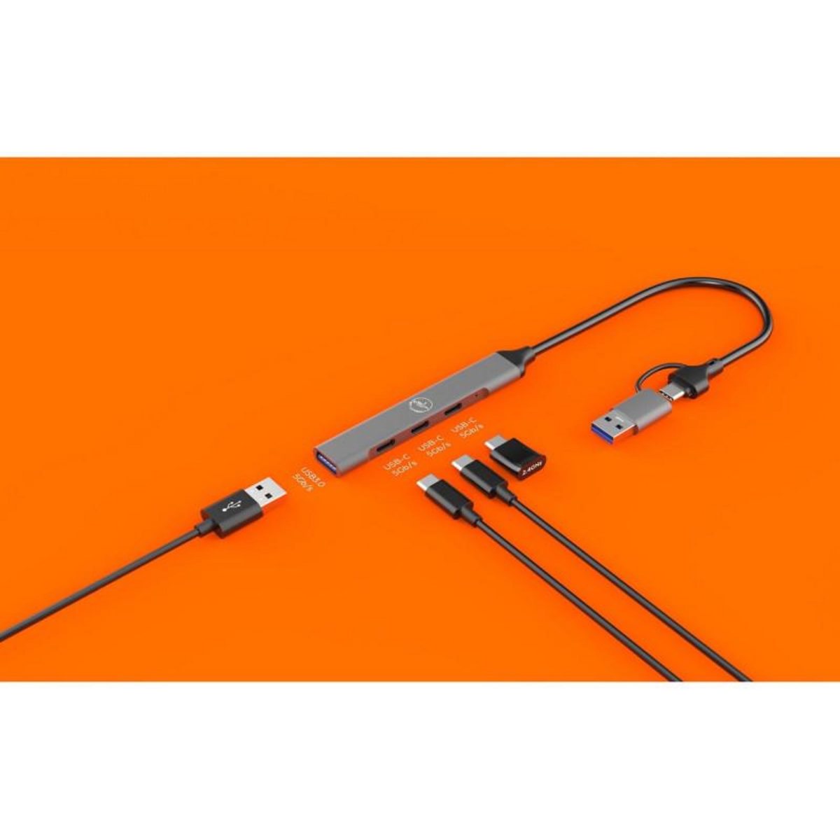 Mobility Lab Adaptateur et convertisseur Mobility Lab HUB USB C ULTRA SLIM + ADAPTATEUR USB C FEMELLE USB A MALE AVEC 1 PORT USB A 3.0 et 3