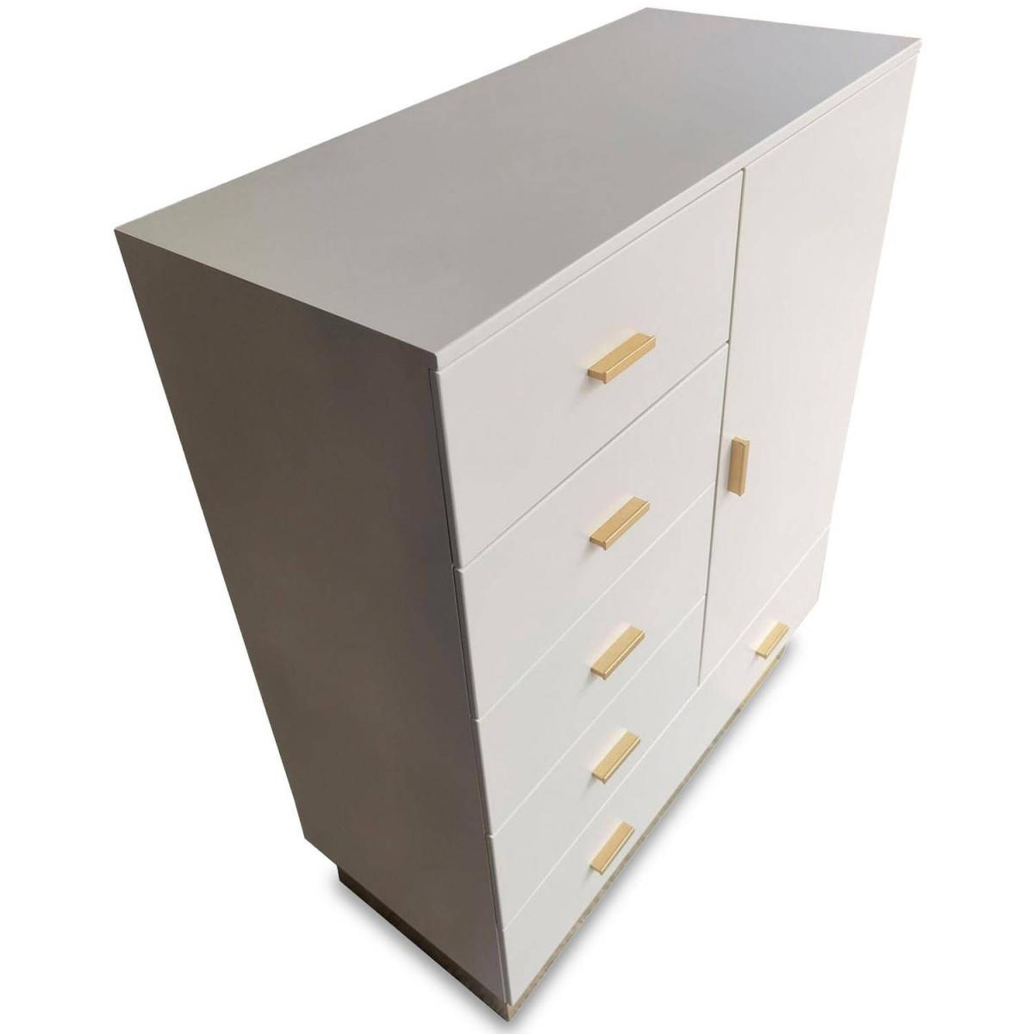 Voir la diapositive 2 : Paris Prix Buffet 5 tiroirs & 1 porte  tazea  112cm taupe