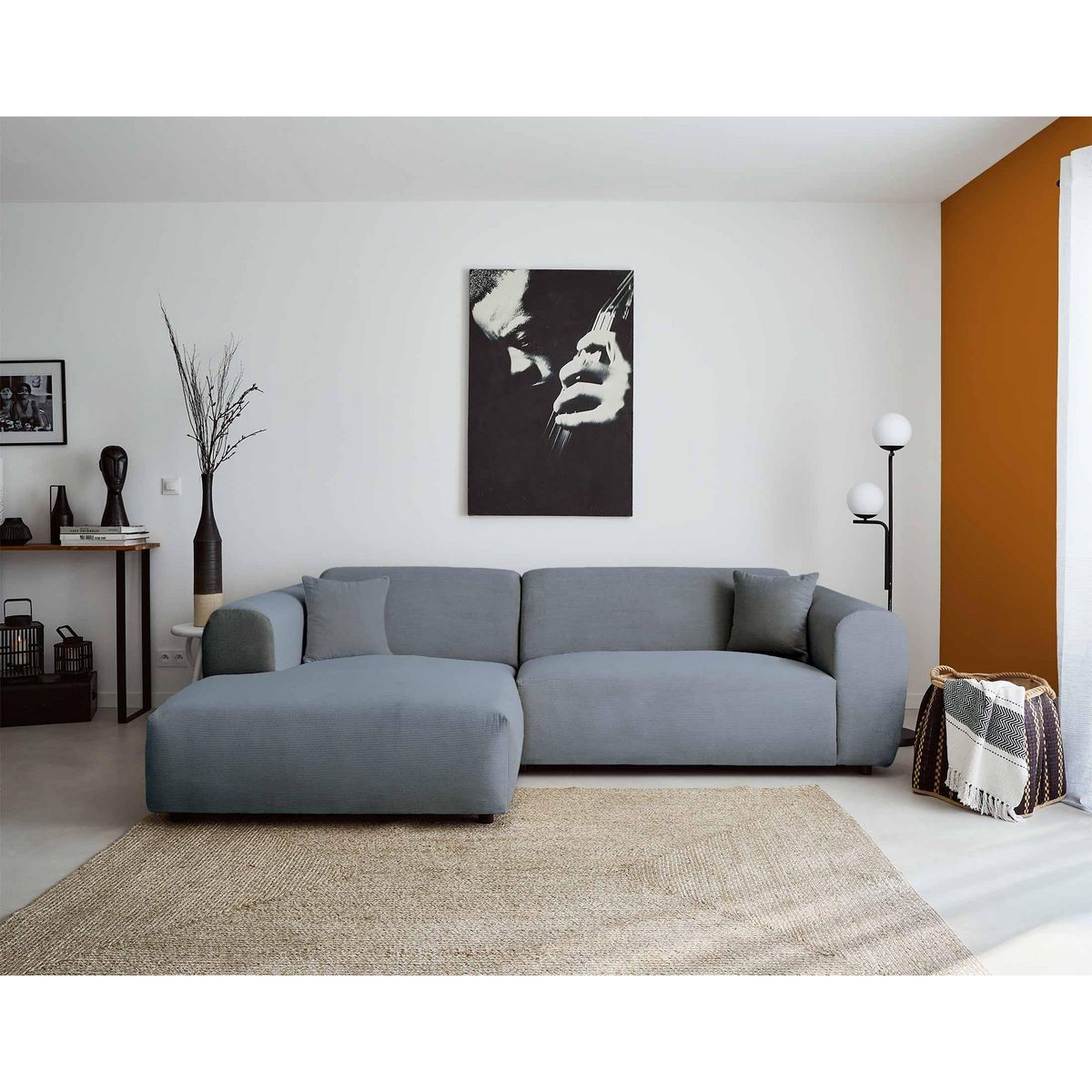 LISA DESIGN Aumance - canapé d'angle gauche 4 places - en velours côtelé