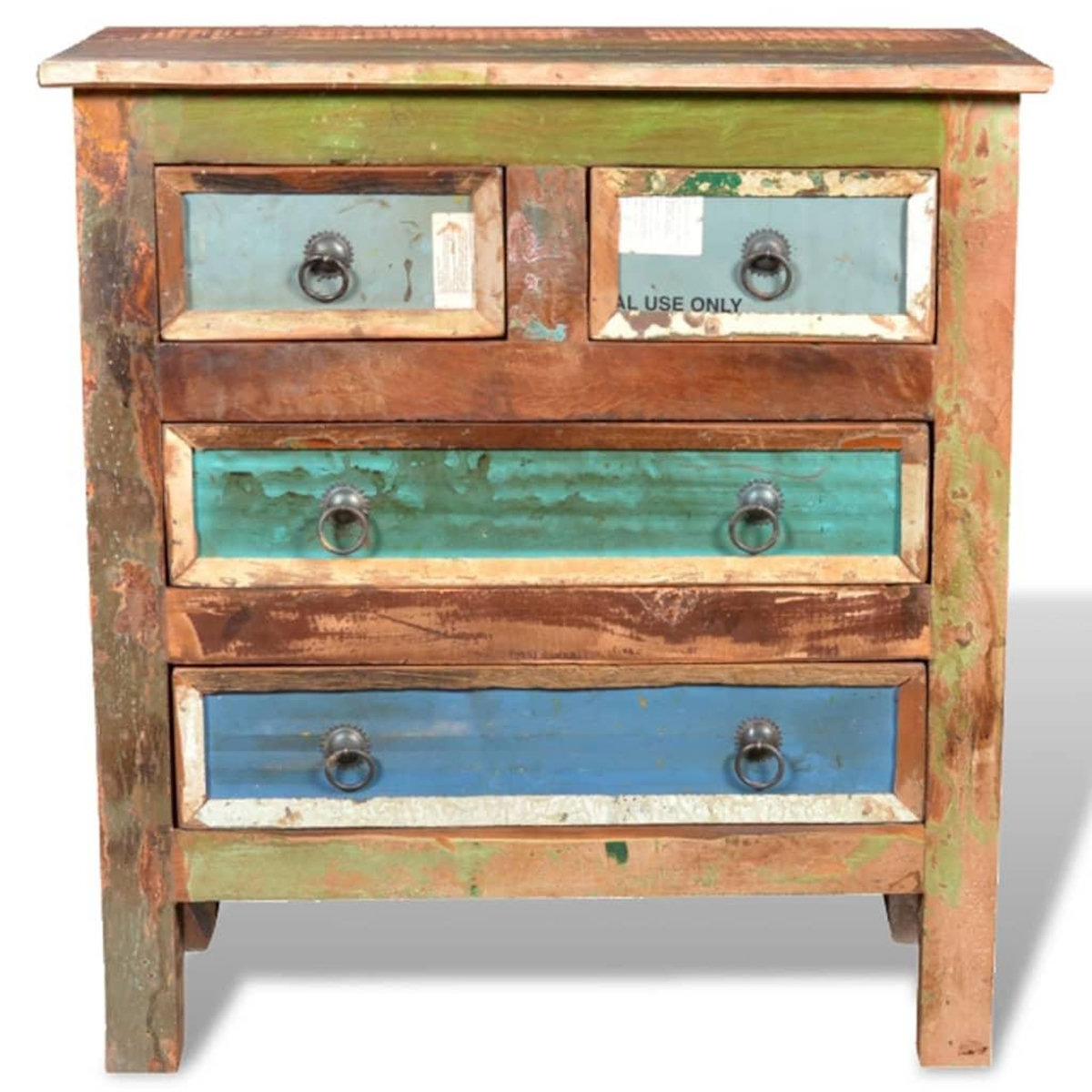 VIDAXL Armoire avec 4 tiroirs Bois massif de recuperation