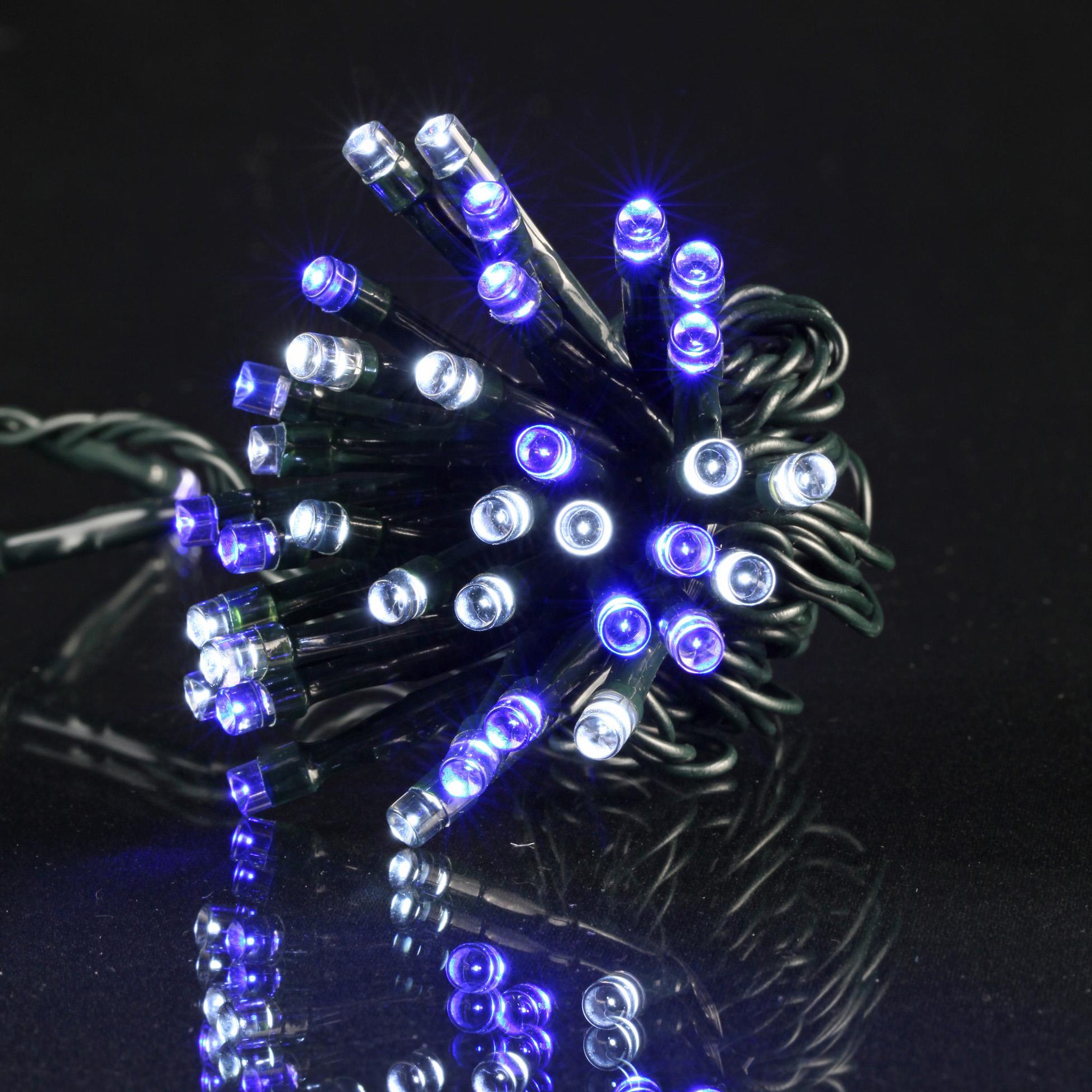 Voir la diapositive 3 : Eden Guirlande electrique 120 led blanc bleues 6m