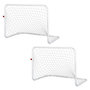 Voir la diapositive 1 : HOMCOM Set de 2 mini cages de football pour enfant - ballon, pompe, piquets inclus - 78L x 46l x 56H cm - métal blanc