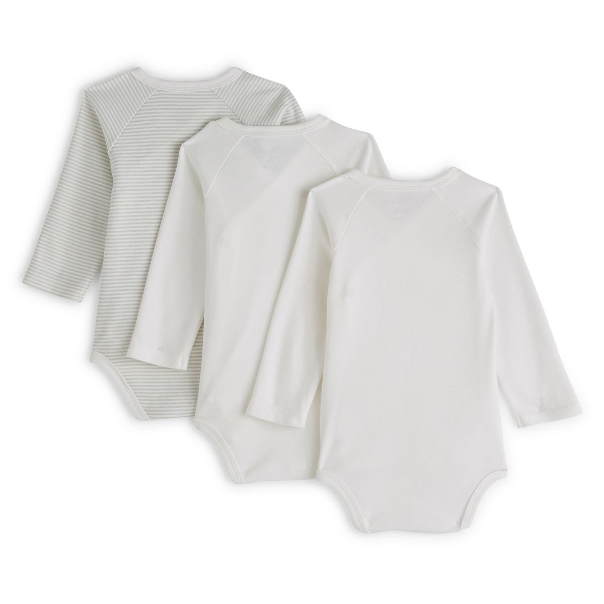 IN EXTENSO Lot de 3 bodies manches longues de naissance bébé fille