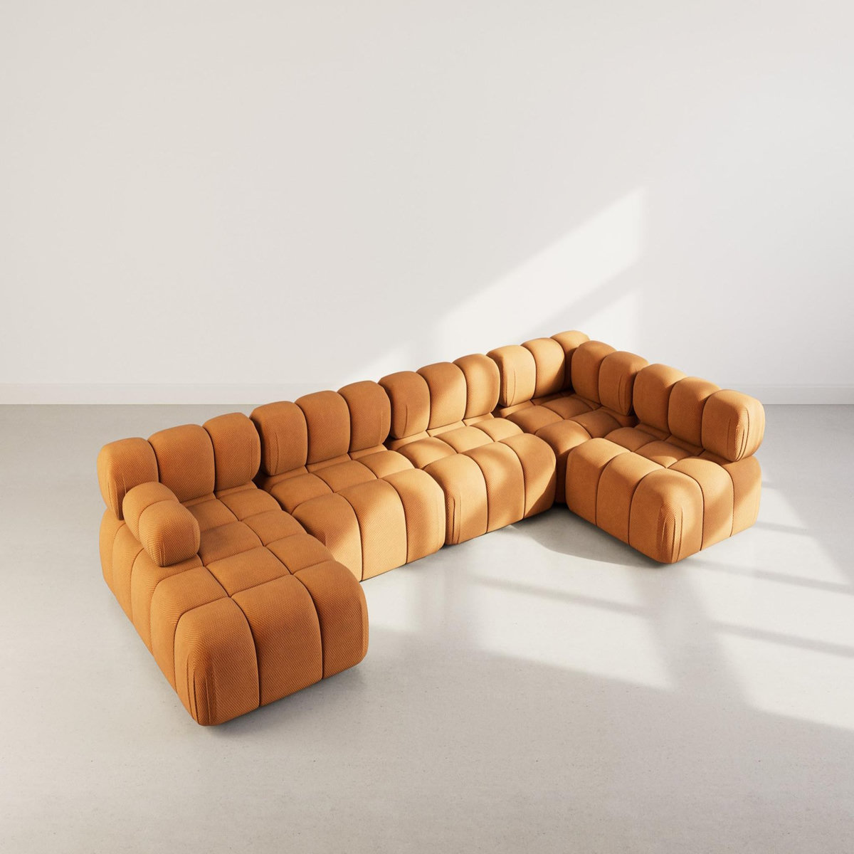 LISA DESIGN Ruby - canapé panoramique modulable d'angle droit 7 places en velours texturé